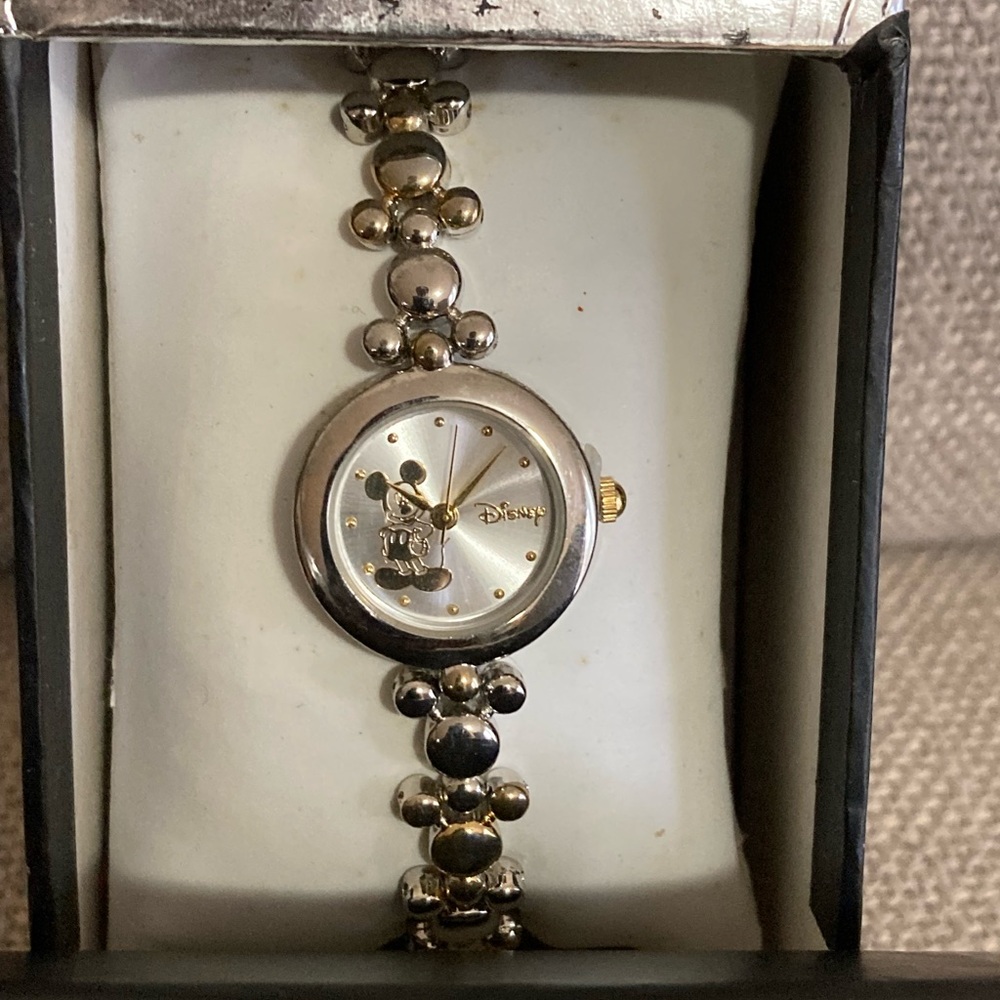 Disney Mickey Mouse Silver and Gold Women's Watch - Picture 3 of 5